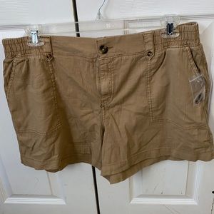 Khaki Cotton Shorts